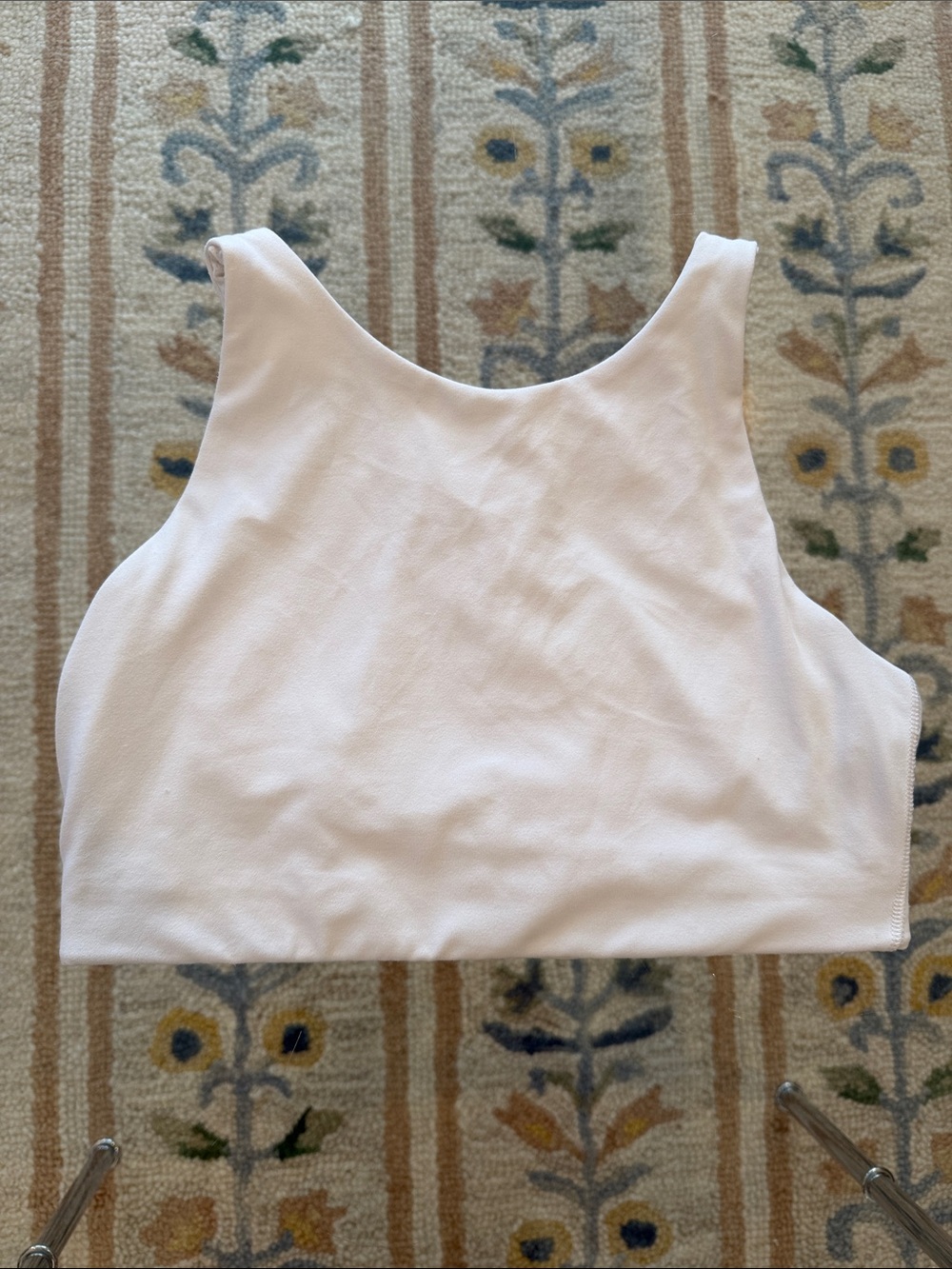 Athleta Light white high neck Neck sports bra